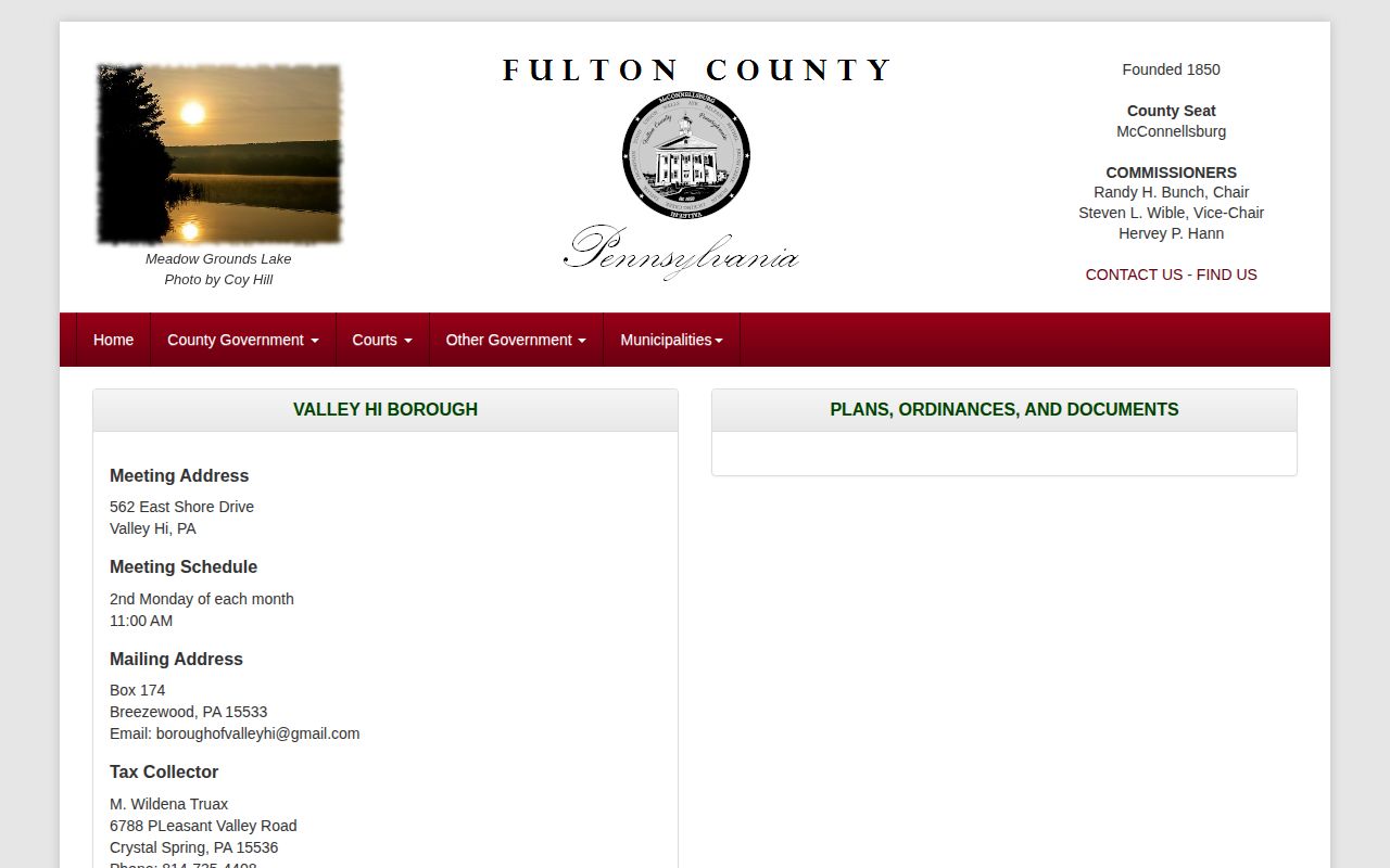 Valley-Hi Borough public-record source for arrest and booking-route context